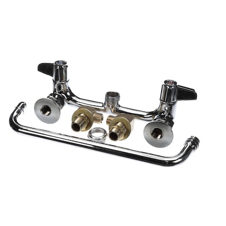 T&S Brass 8 Wall Mount Faucet, 12 Swing Nozzle, Lever Hand 5F-8WLS12